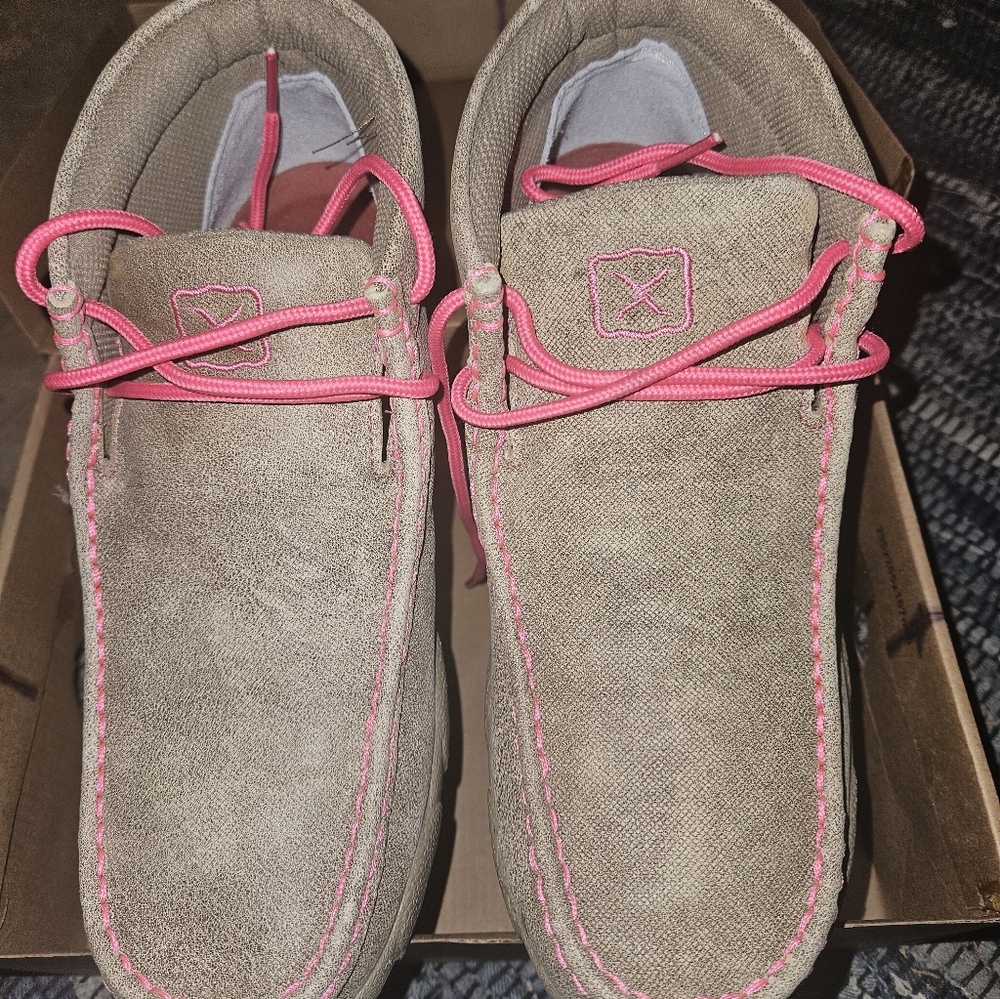 Twisted X Adult Chucas - Dusty Tan and Pink - Picture 2 of 5